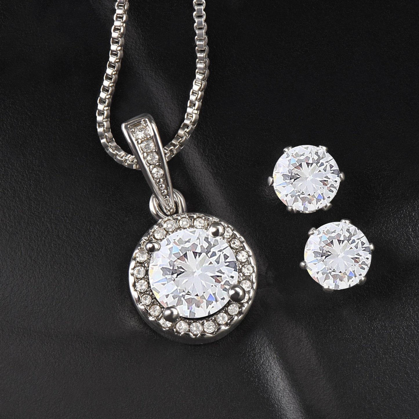 Zirconia Crystal White Gold Necklace