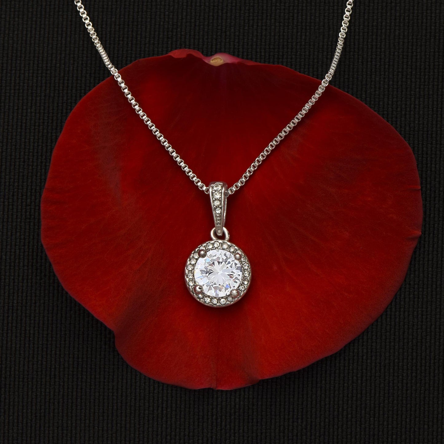 Zirconia Crystal White Gold Necklace
