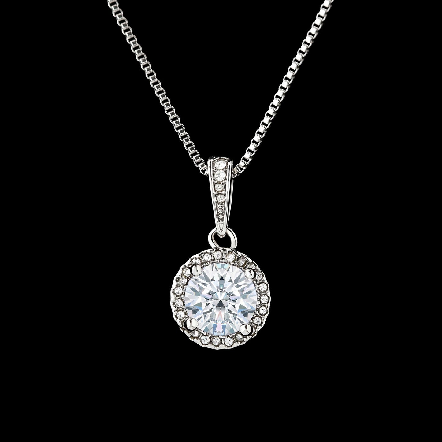 Zirconia Crystal White Gold Necklace