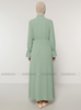 Muslima Dresses Vert menthe - Col chinois - Tissu non doublé - Robe